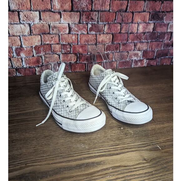 Converse All Stars Chuck Taylor White with Silver Dots Low Tops Size 8 - Picture 5 of 8
